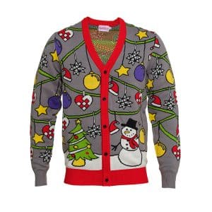 Årets julesweater: Juletræets Cardigan. Ugly Christmas Sweater lavet i Danmark