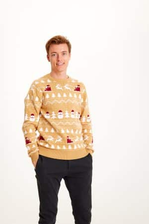 Den Stilede Julesweater Beige - herre / mænd.