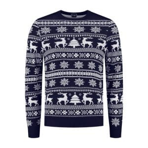 Julesweater Mørkeblå Hvid