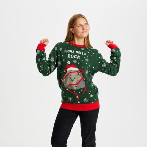 Årets julesweater: Jingle Bells Rocks - dame / kvinder. Ugly Christmas Sweater lavet i Danmark