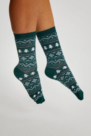 Årets julesweater: The Green Christmas Socks. Ugly Christmas Sweater lavet i Danmark