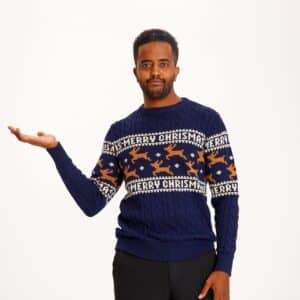 Den Elegante Julesweater Blå - herre / mænd.