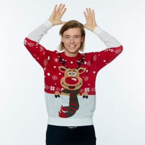 Rudolfs Julesweater Rød - herre / mænd.