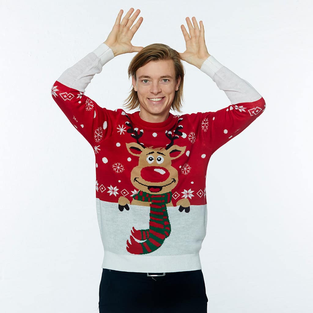 Rudolfs Julesweater Rød - herre / mænd.