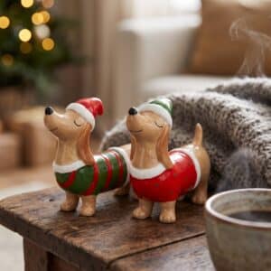 Gravhunde i Julesweater | 14 cm, Sæt af 2 |